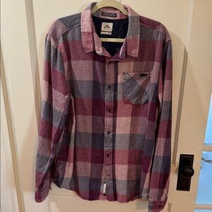 Rusty surf Plaid Men's Shirt in Red and Blue